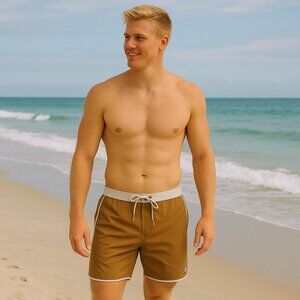 Vuori Swim Trunks Mens 36 Cruise Boardshort Bronze Micro Dot Beach Activewear